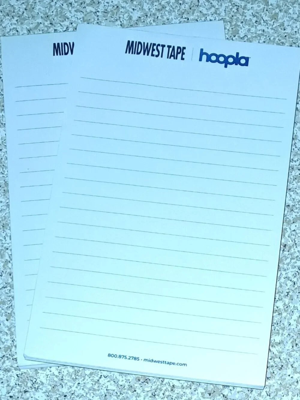 Lot of 2 Midwest Tape's Hoopla Notepads 8.5